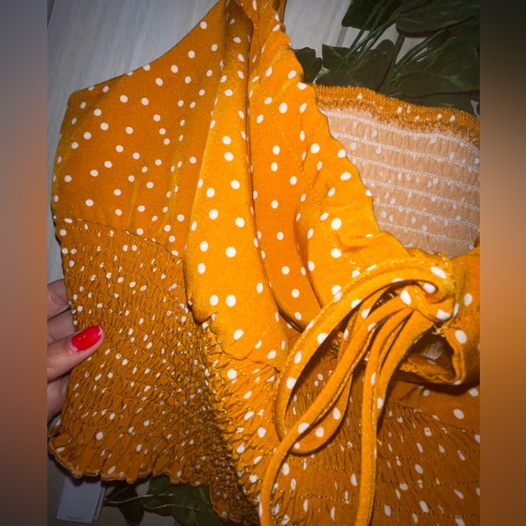 Orange polka dot crop top XL - Picture 2 of 9